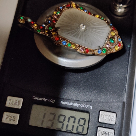 Rare Singer & Kantor Art Deco Camphor Glass Fob brooch - Picture 16 of 16